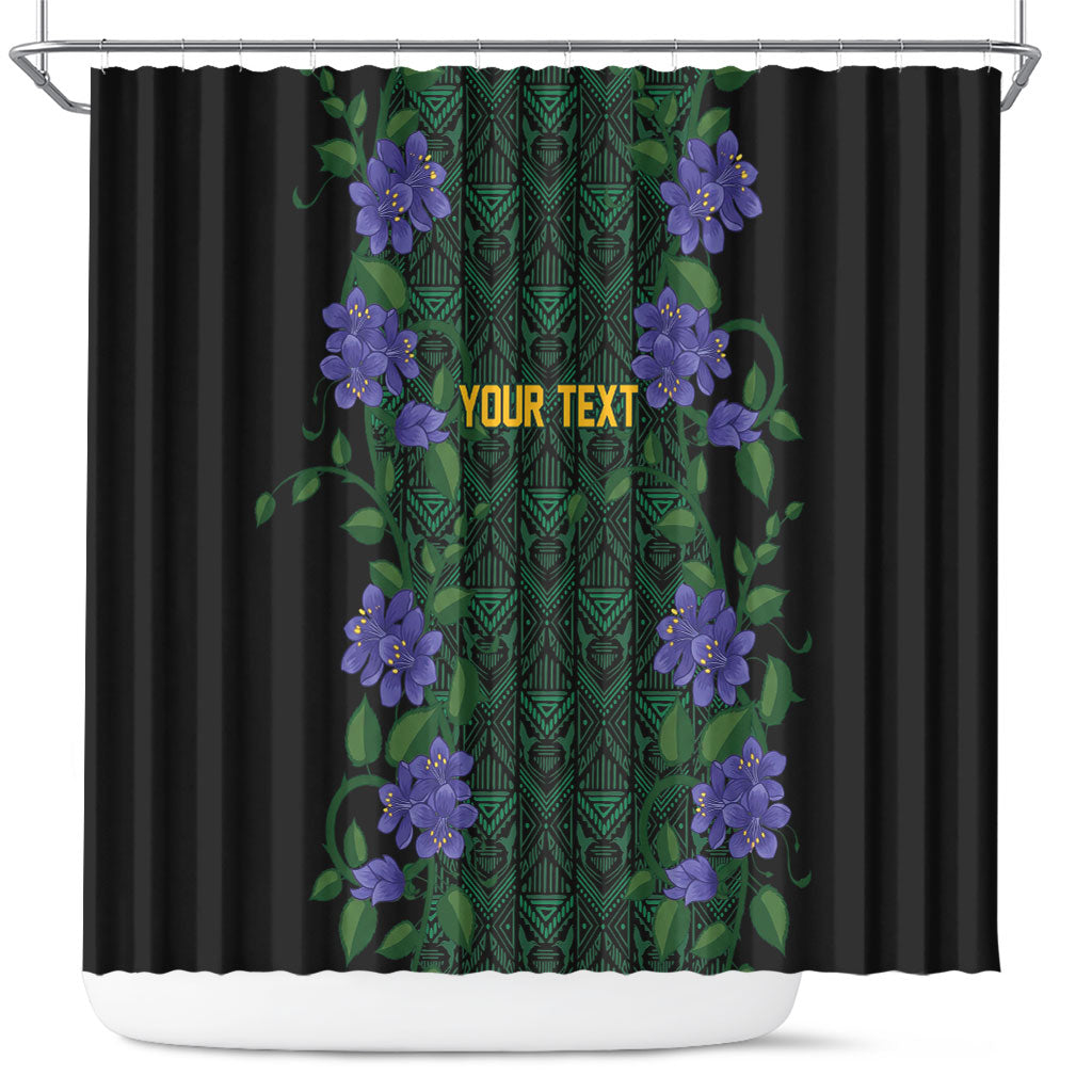Custom Women’s Cricket Jamaica Floral Series Shower Curtain Lignum Vitae Hummingbirds Geometric Ethnic