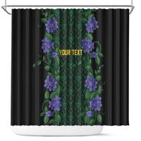 Custom Women’s Cricket Jamaica Floral Series Shower Curtain Lignum Vitae Hummingbirds Geometric Ethnic