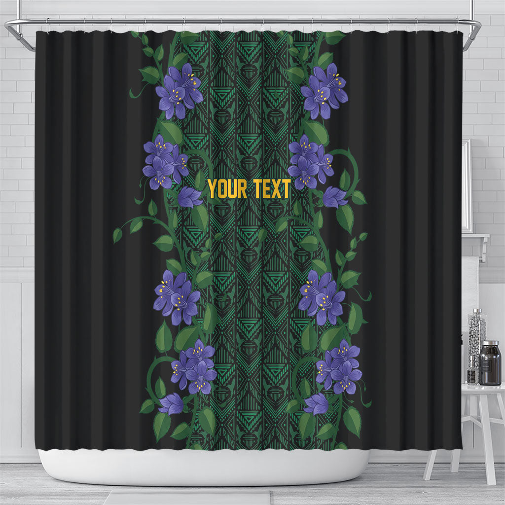 Custom Women’s Cricket Jamaica Floral Series Shower Curtain Lignum Vitae Hummingbirds Geometric Ethnic