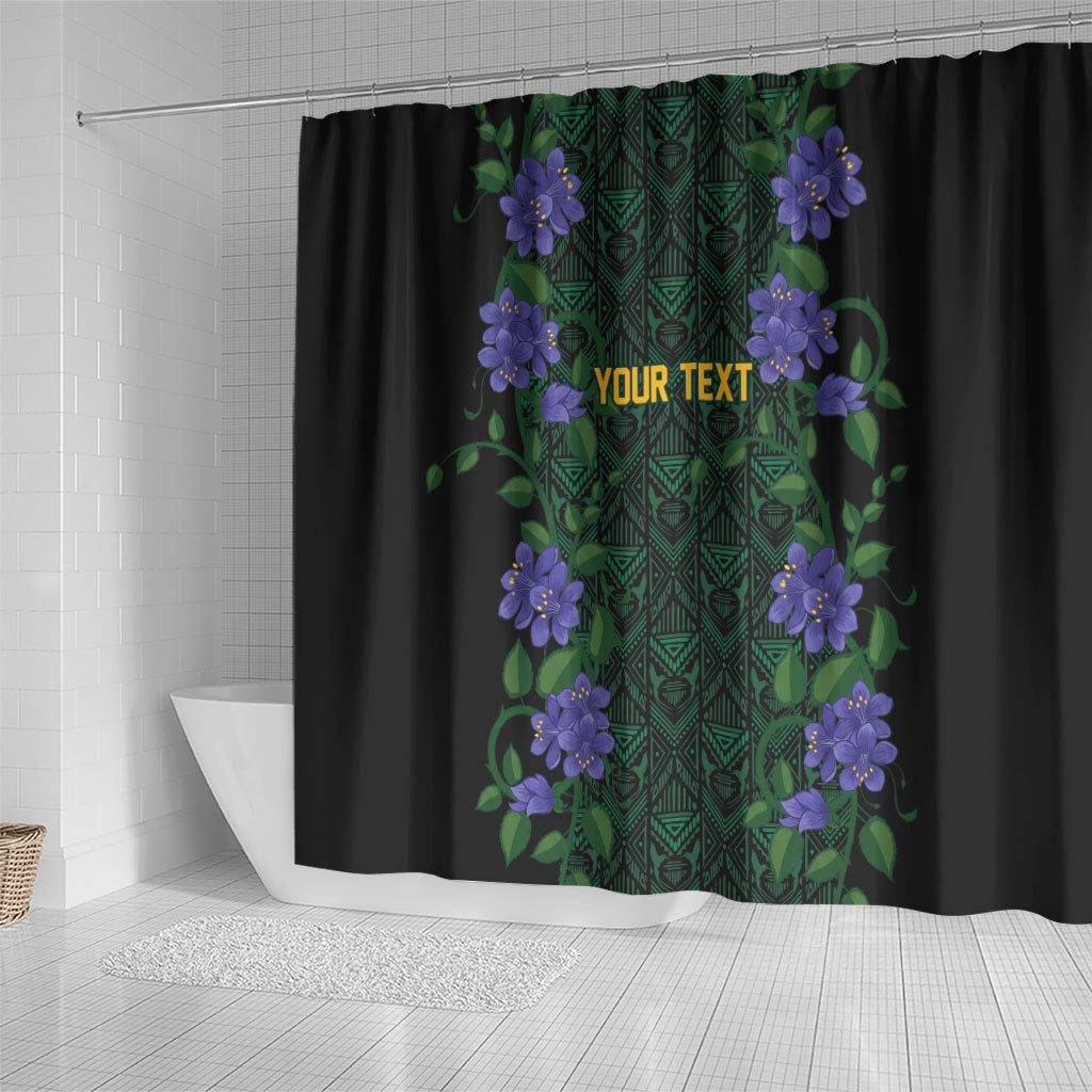 Custom Women’s Cricket Jamaica Floral Series Shower Curtain Lignum Vitae Hummingbirds Geometric Ethnic