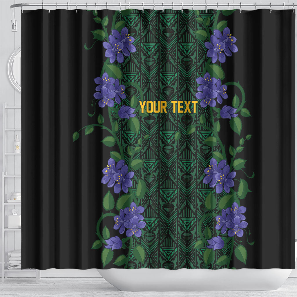 Custom Women’s Cricket Jamaica Floral Series Shower Curtain Lignum Vitae Hummingbirds Geometric Ethnic