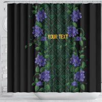 Custom Women’s Cricket Jamaica Floral Series Shower Curtain Lignum Vitae Hummingbirds Geometric Ethnic