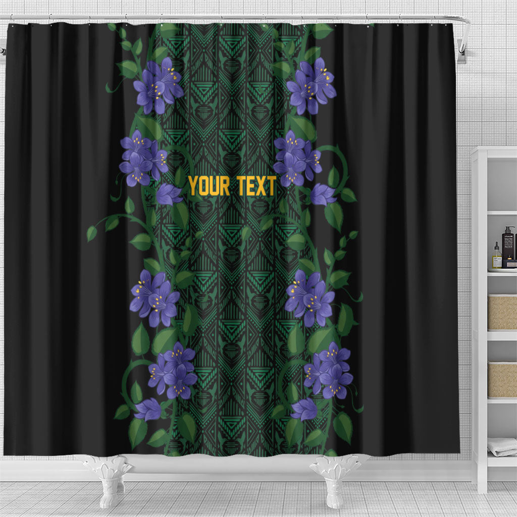 Custom Women’s Cricket Jamaica Floral Series Shower Curtain Lignum Vitae Hummingbirds Geometric Ethnic