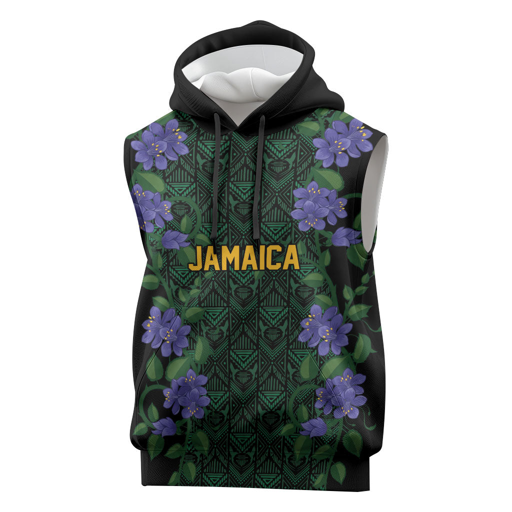 Custom Women’s Cricket Jamaica Floral Series Sleeveless Hoodie Lignum Vitae Hummingbirds Geometric Ethnic