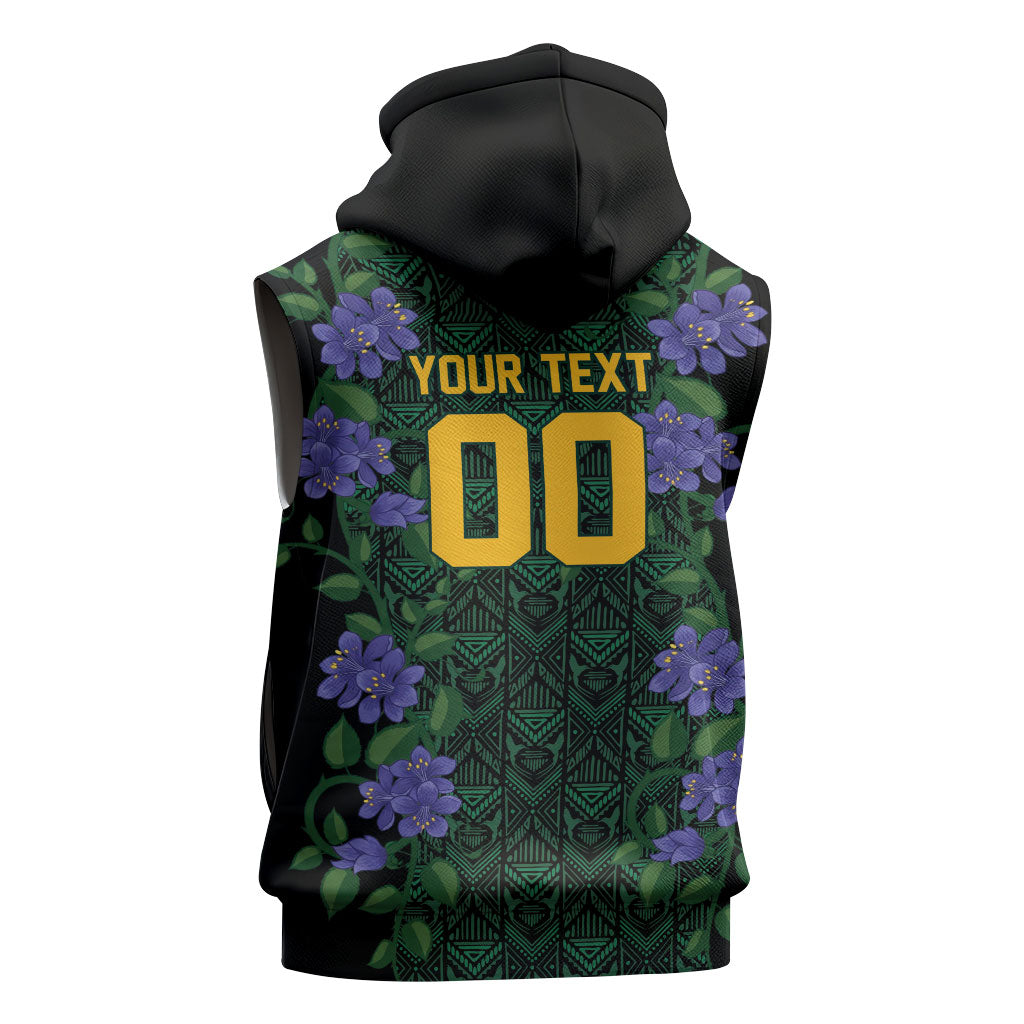 Custom Women’s Cricket Jamaica Floral Series Sleeveless Hoodie Lignum Vitae Hummingbirds Geometric Ethnic