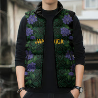Custom Women’s Cricket Jamaica Floral Series Sleeveless Puffer Jacket Lignum Vitae Hummingbirds Geometric Ethnic
