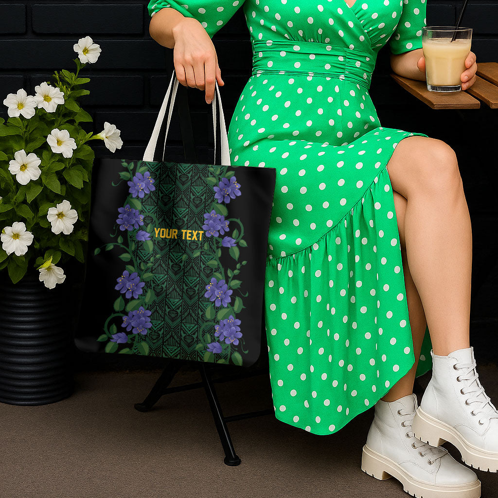 Custom Women’s Cricket Jamaica Floral Series Tote Bag Lignum Vitae Hummingbirds Geometric Ethnic