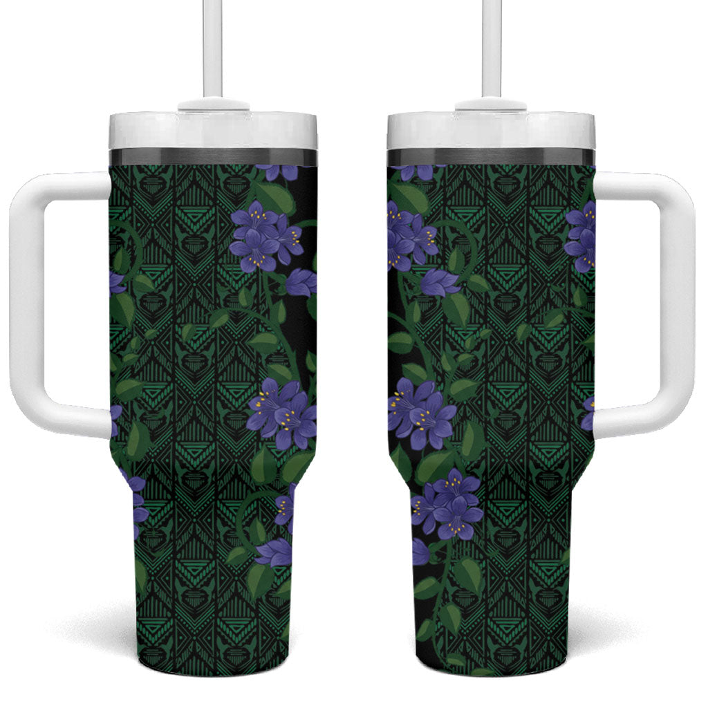 Custom Women’s Cricket Jamaica Floral Series Tumbler With Handle Lignum Vitae Hummingbirds Geometric Ethnic