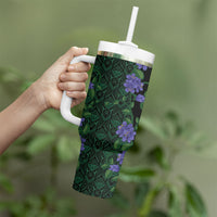 Custom Women’s Cricket Jamaica Floral Series Tumbler With Handle Lignum Vitae Hummingbirds Geometric Ethnic