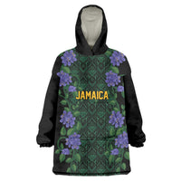 Custom Women’s Cricket Jamaica Floral Series Wearable Blanket Hoodie Lignum Vitae Hummingbirds Geometric Ethnic
