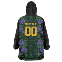 Custom Women’s Cricket Jamaica Floral Series Wearable Blanket Hoodie Lignum Vitae Hummingbirds Geometric Ethnic