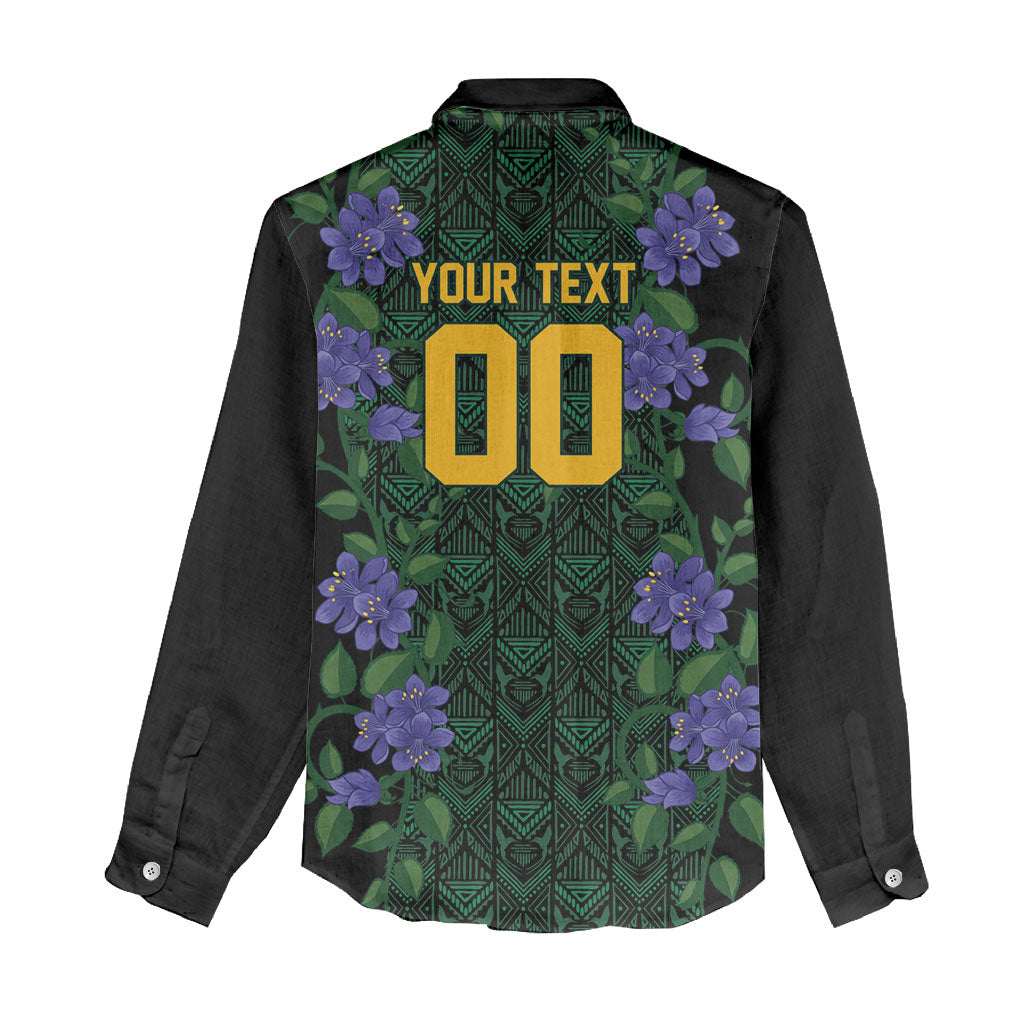 Custom Women’s Cricket Jamaica Floral Series Women Casual Shirt Lignum Vitae Hummingbirds Geometric Ethnic