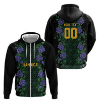Custom Women’s Cricket Jamaica Floral Series Zip Hoodie Lignum Vitae Hummingbirds Geometric Ethnic