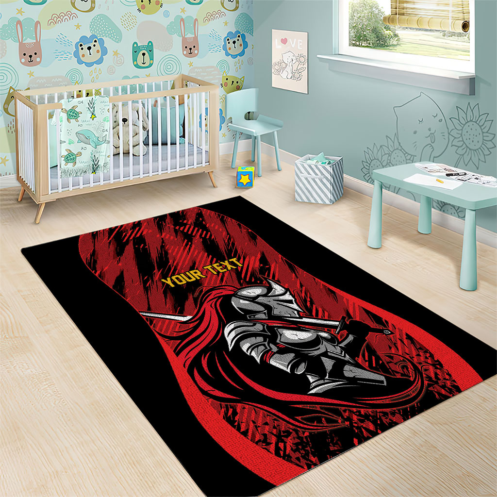 Custom Women’s Cricket Trinidad and Tobago Area Rug Caribbean Woman Knight