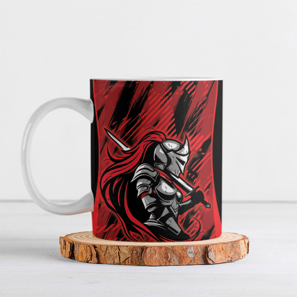 Custom Women’s Cricket Trinidad and Tobago Ceramic Mug Caribbean Woman Knight