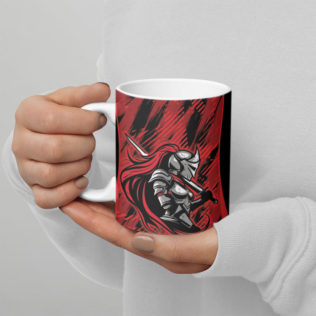 Custom Women’s Cricket Trinidad and Tobago Ceramic Mug Caribbean Woman Knight