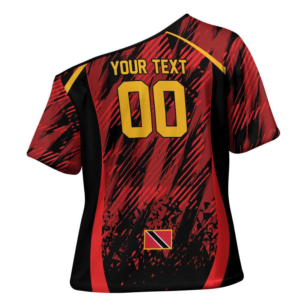 Custom Women’s Cricket Trinidad and Tobago Cross Shoulder Shirt Caribbean Woman Knight