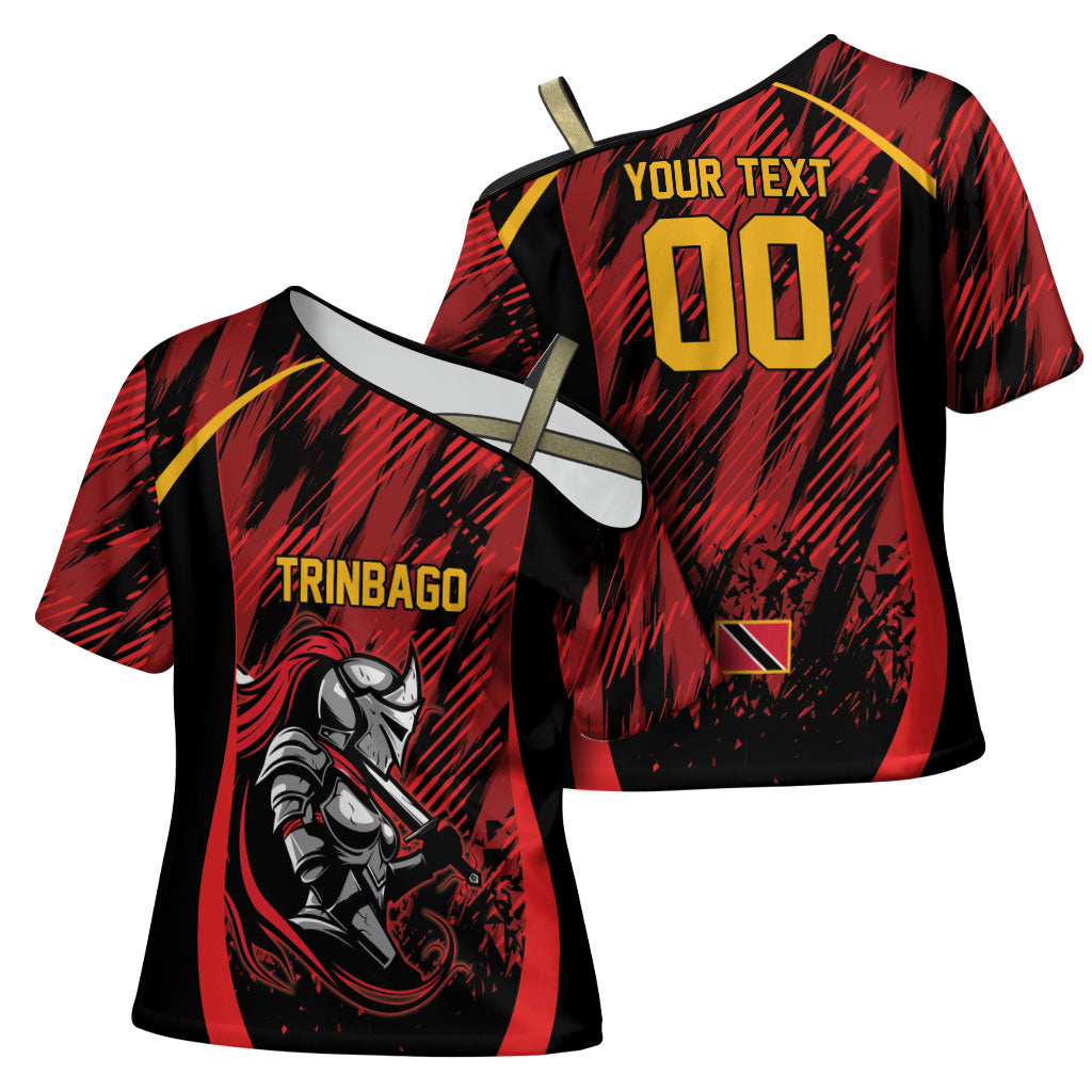 Custom Women’s Cricket Trinidad and Tobago Cross Shoulder Shirt Caribbean Woman Knight