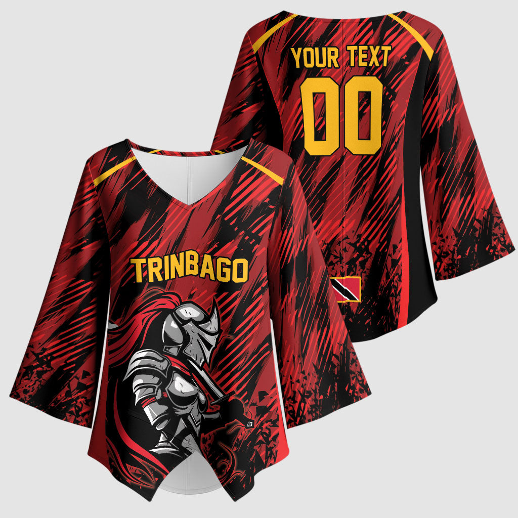 Custom Women’s Cricket Trinidad and Tobago Kimono Sleeve Blouse Caribbean Woman Knight