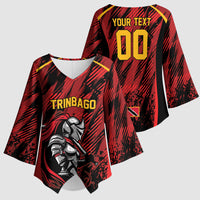 Custom Women’s Cricket Trinidad and Tobago Kimono Sleeve Blouse Caribbean Woman Knight