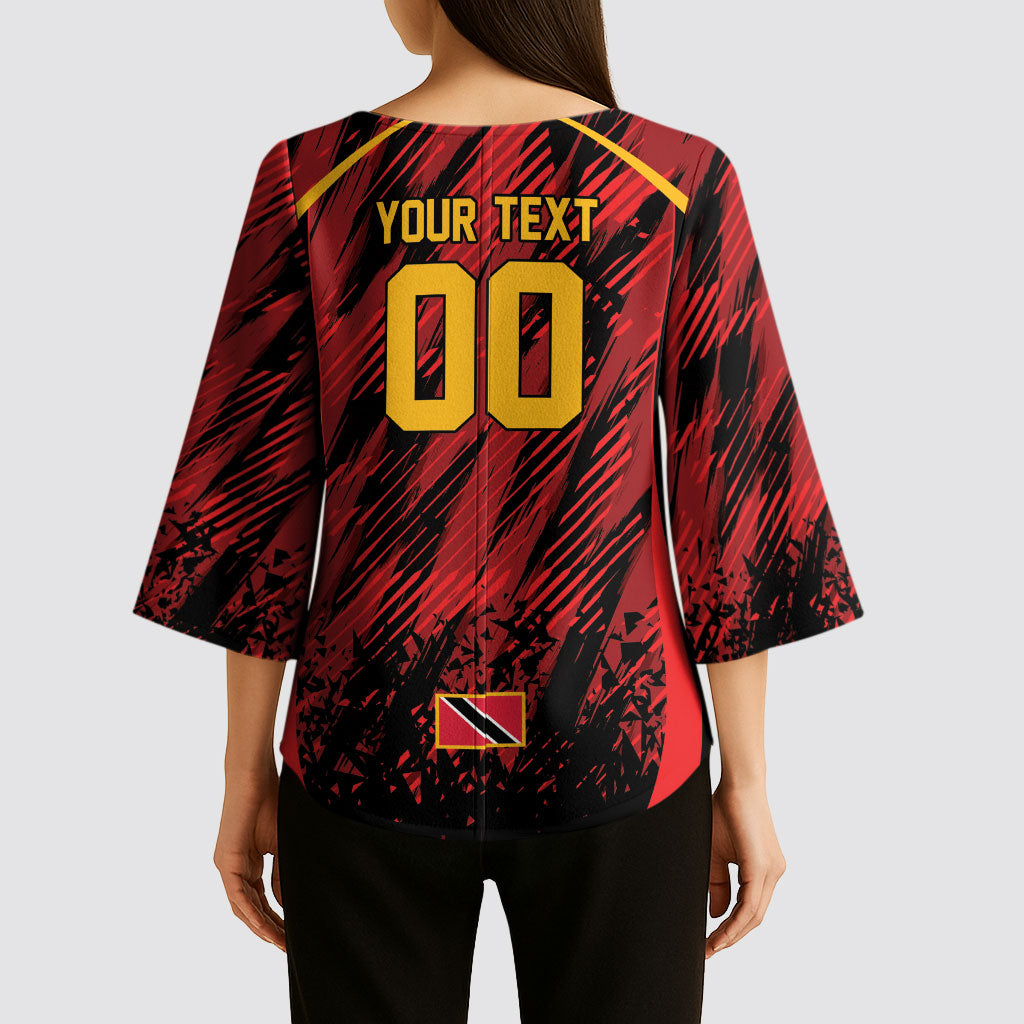 Custom Women’s Cricket Trinidad and Tobago Kimono Sleeve Blouse Caribbean Woman Knight