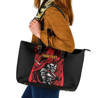 Custom Women’s Cricket Trinidad and Tobago Leather Tote Bag Caribbean Woman Knight