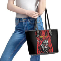 Custom Women’s Cricket Trinidad and Tobago Leather Tote Bag Caribbean Woman Knight