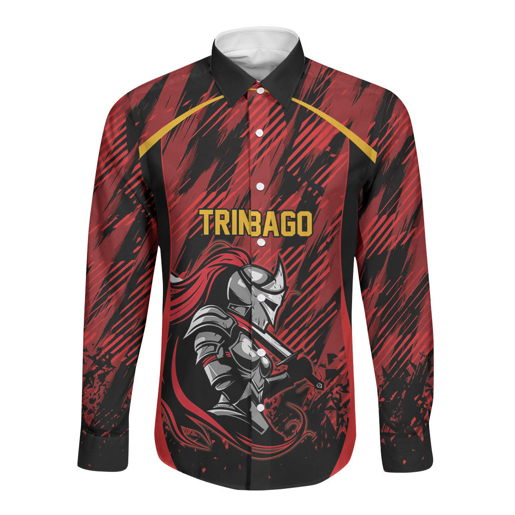 Custom Women’s Cricket Trinidad and Tobago Long Sleeve Button Shirt Caribbean Woman Knight
