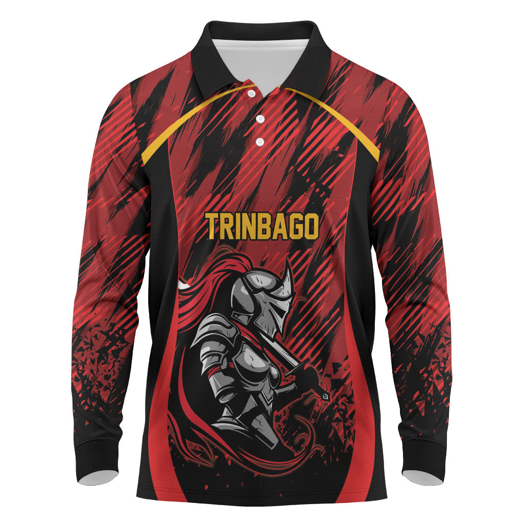 Custom Women’s Cricket Trinidad and Tobago Long Sleeve Polo Shirt Caribbean Woman Knight