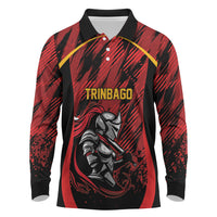 Custom Women’s Cricket Trinidad and Tobago Long Sleeve Polo Shirt Caribbean Woman Knight
