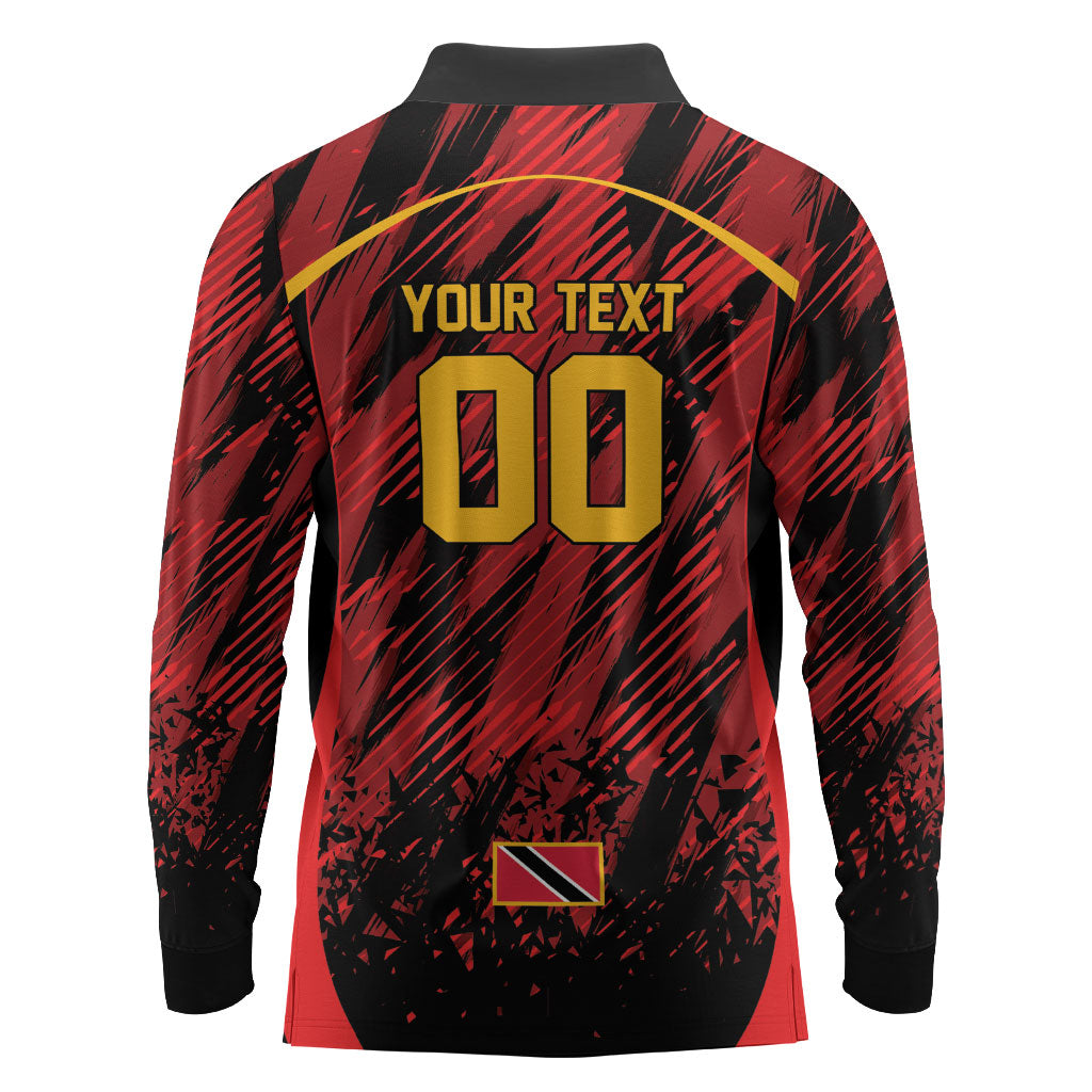 Custom Women’s Cricket Trinidad and Tobago Long Sleeve Polo Shirt Caribbean Woman Knight