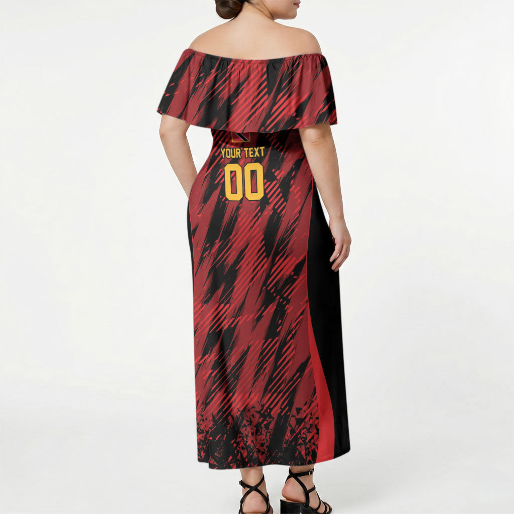 Custom Women’s Cricket Trinidad and Tobago Off Shoulder Maxi Dress Caribbean Woman Knight
