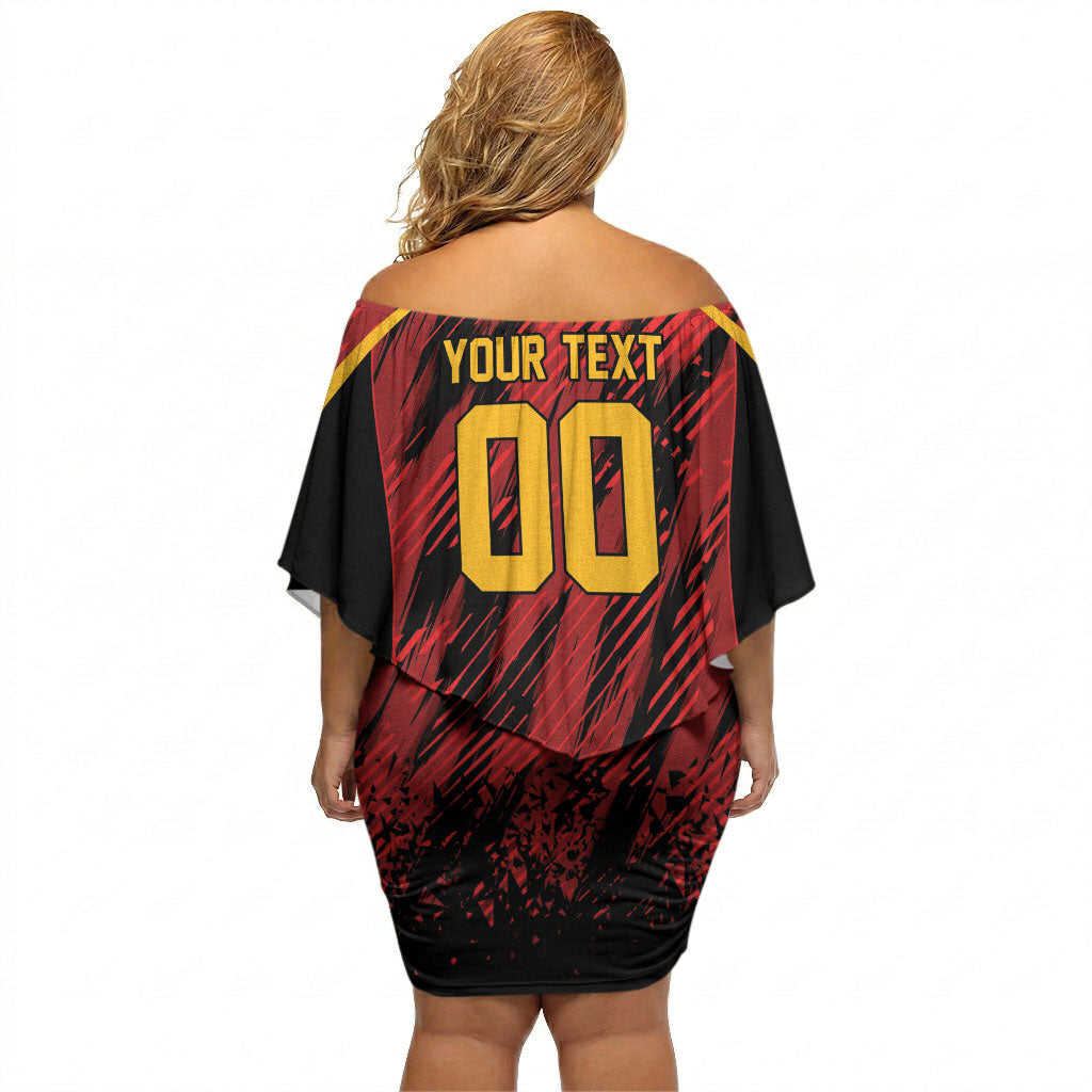 Custom Women’s Cricket Trinidad and Tobago Off Shoulder Short Dress Caribbean Woman Knight