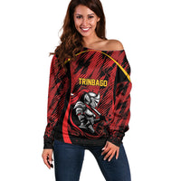 Custom Women’s Cricket Trinidad and Tobago Off Shoulder Sweater Caribbean Woman Knight