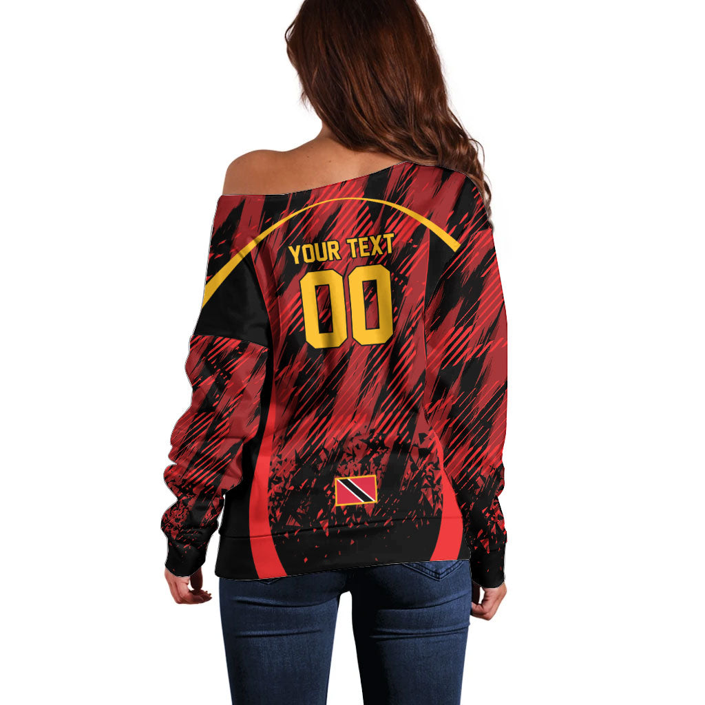 Custom Women’s Cricket Trinidad and Tobago Off Shoulder Sweater Caribbean Woman Knight