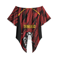 Custom Women’s Cricket Trinidad and Tobago Off Shoulder Wrap Waist Top Caribbean Woman Knight