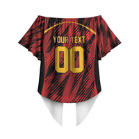Custom Women’s Cricket Trinidad and Tobago Off Shoulder Wrap Waist Top Caribbean Woman Knight