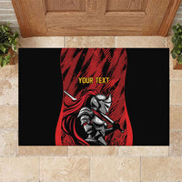 Custom Women’s Cricket Trinidad and Tobago Rubber Doormat Caribbean Woman Knight
