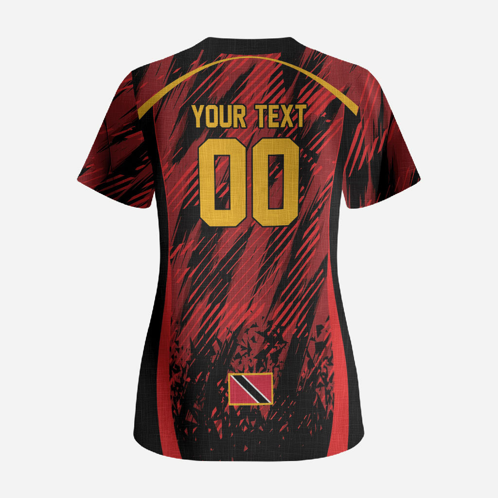 Custom Women’s Cricket Trinidad and Tobago Scrub Top Caribbean Woman Knight