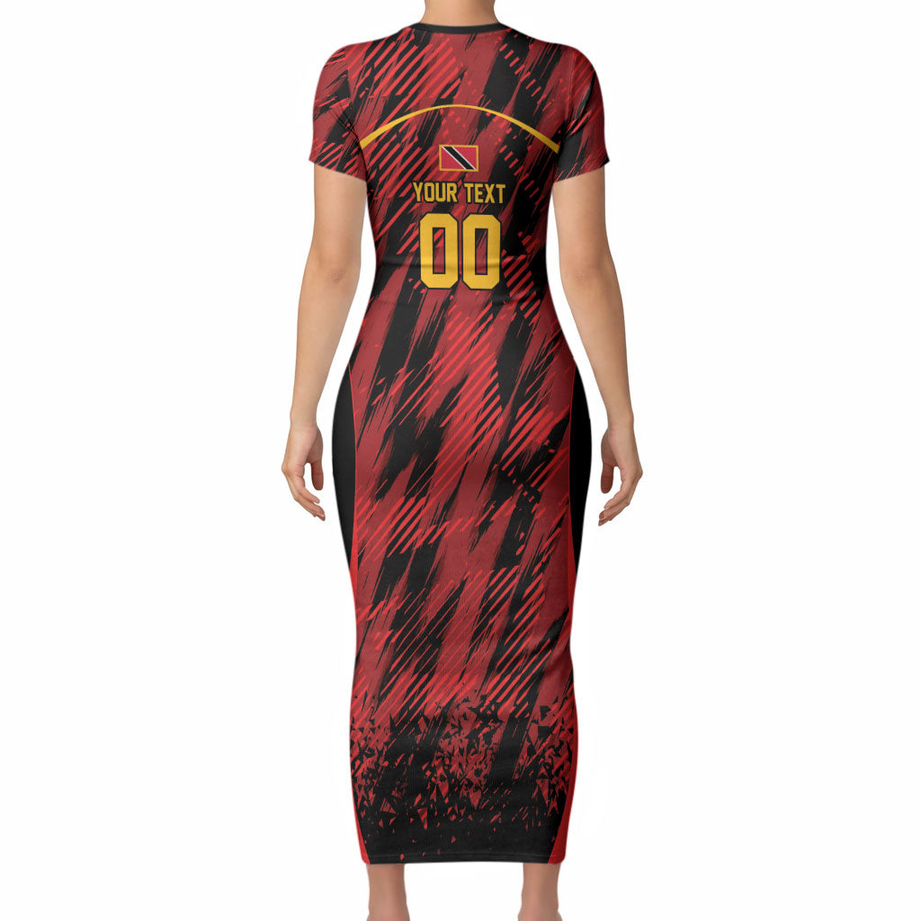 Custom Women’s Cricket Trinidad and Tobago Short Sleeve Bodycon Dress Caribbean Woman Knight