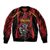 Custom Women’s Cricket Trinidad and Tobago Sleeve Zip Bomber Jacket Caribbean Woman Knight