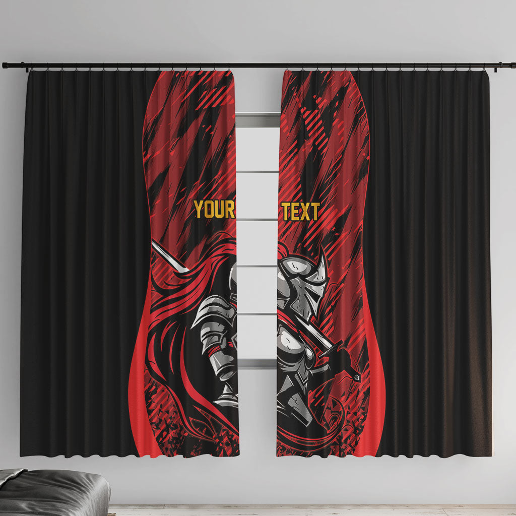 Custom Women’s Cricket Trinidad and Tobago Window Curtain Caribbean Woman Knight