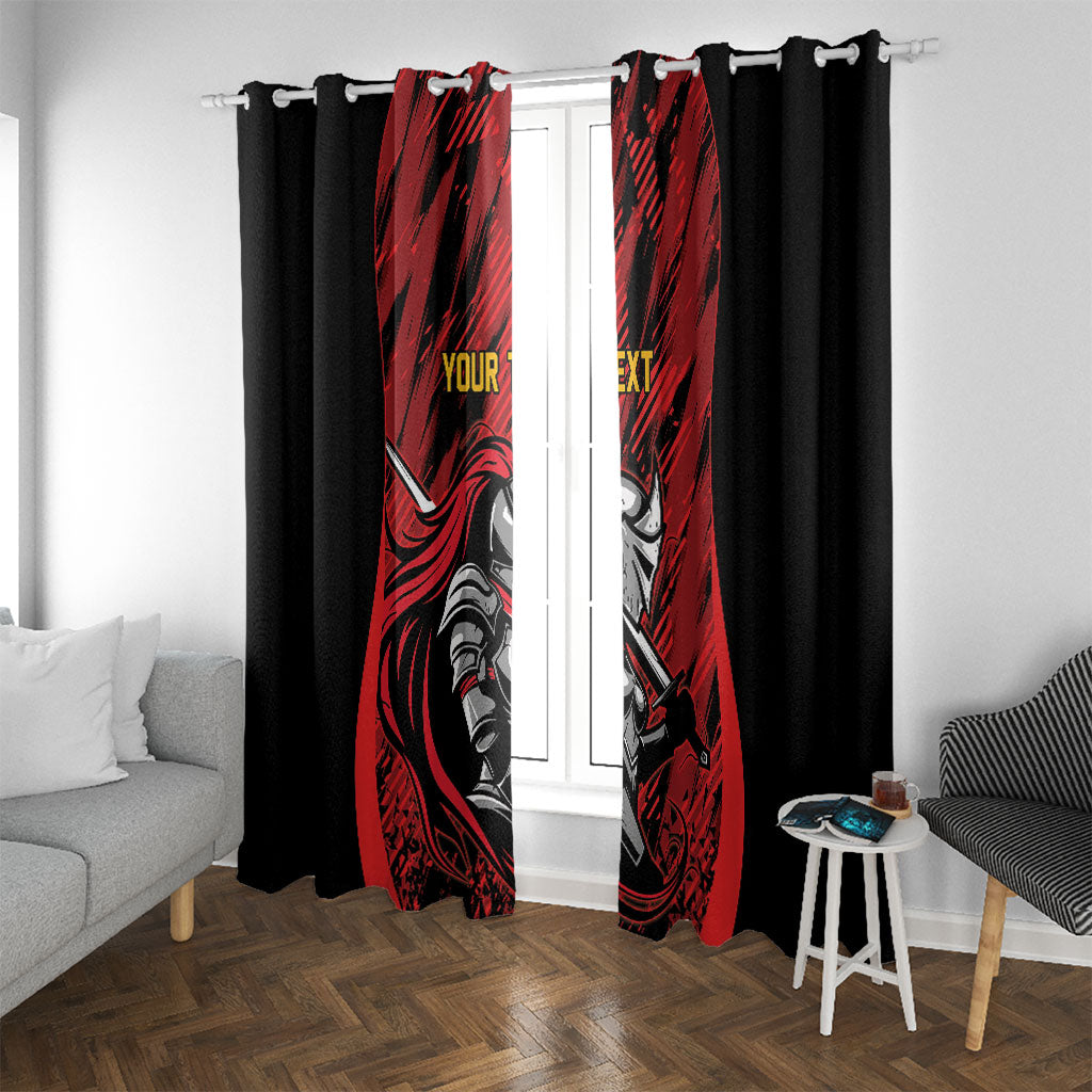 Custom Women’s Cricket Trinidad and Tobago Window Curtain Caribbean Woman Knight