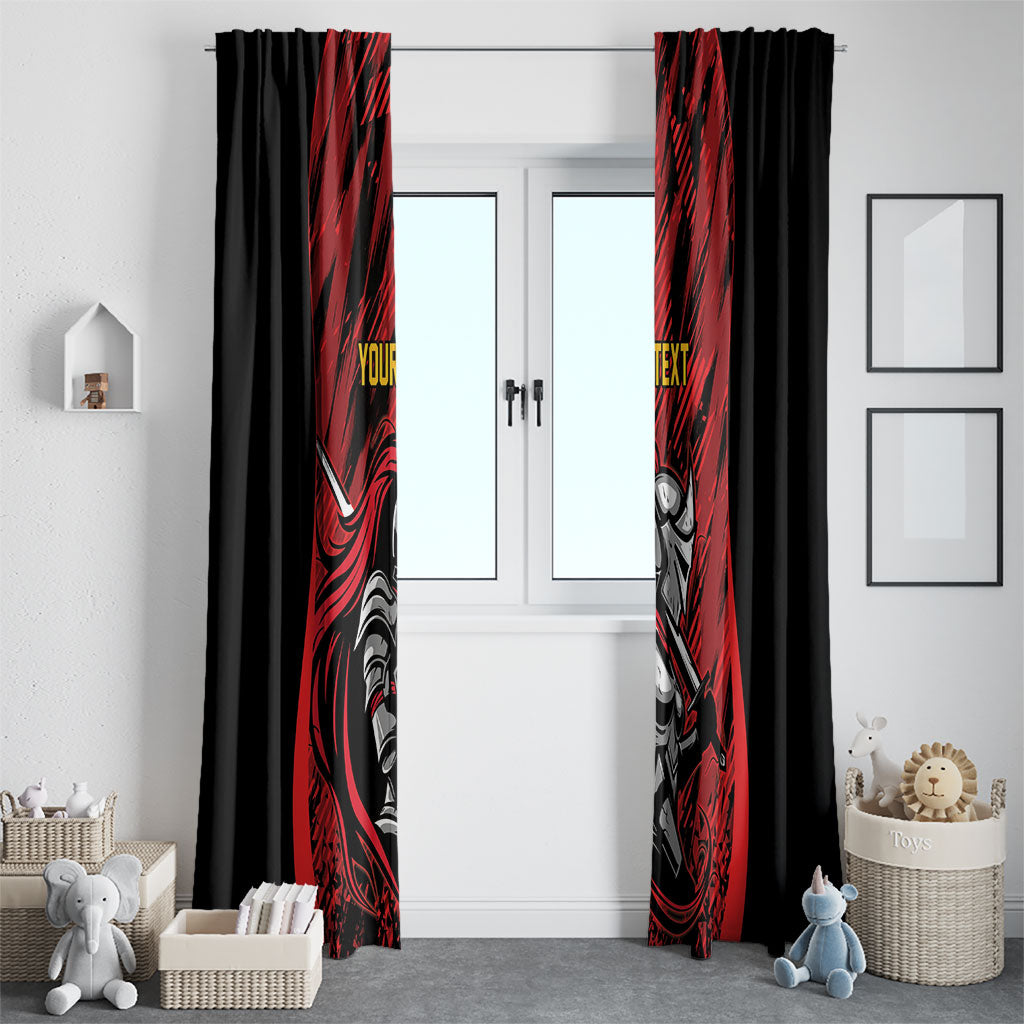 Custom Women’s Cricket Trinidad and Tobago Window Curtain Caribbean Woman Knight