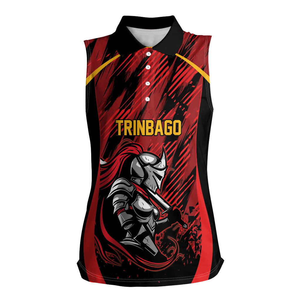 Custom Women’s Cricket Trinidad and Tobago Women Sleeveless Polo Shirt Caribbean Woman Knight