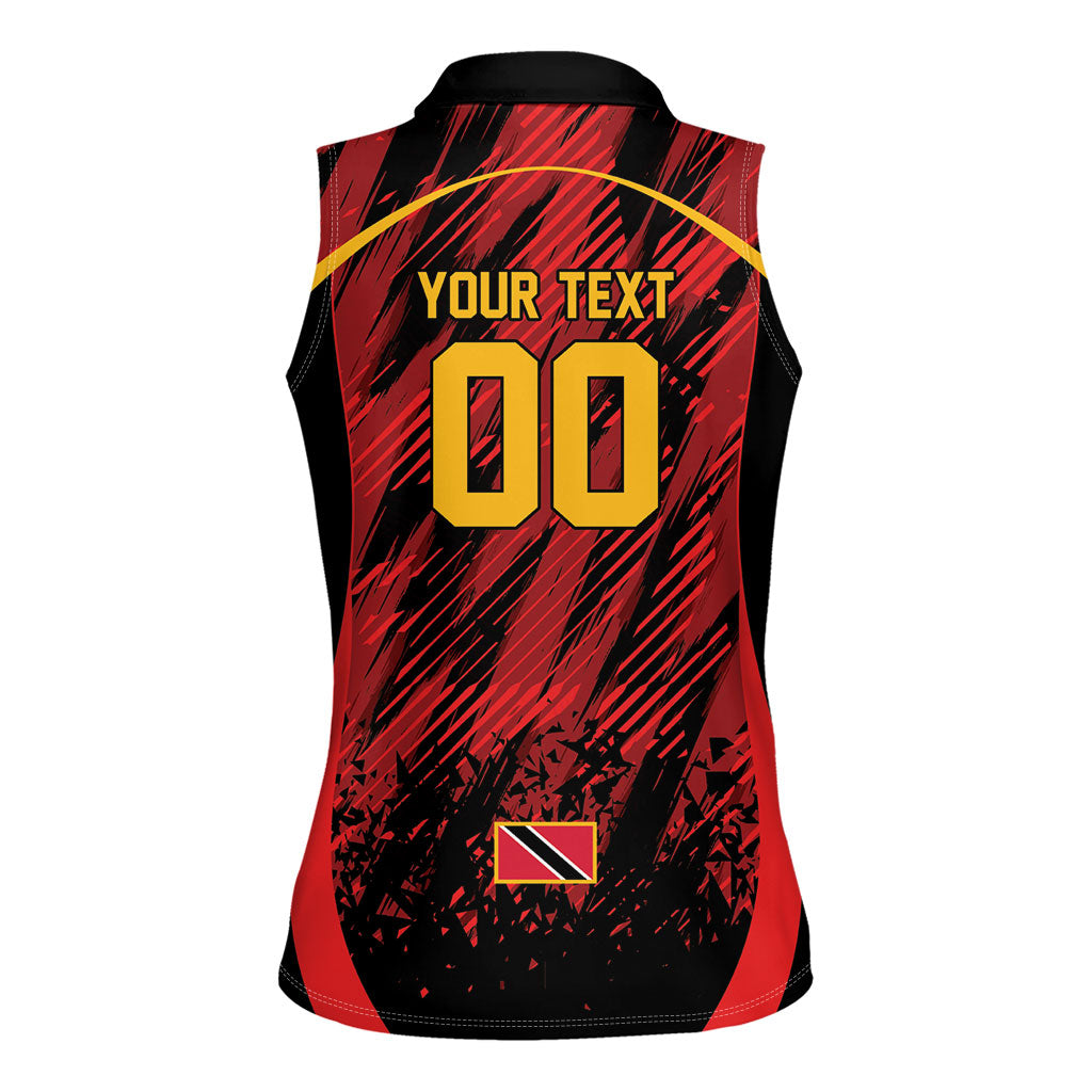 Custom Women’s Cricket Trinidad and Tobago Women Sleeveless Polo Shirt Caribbean Woman Knight