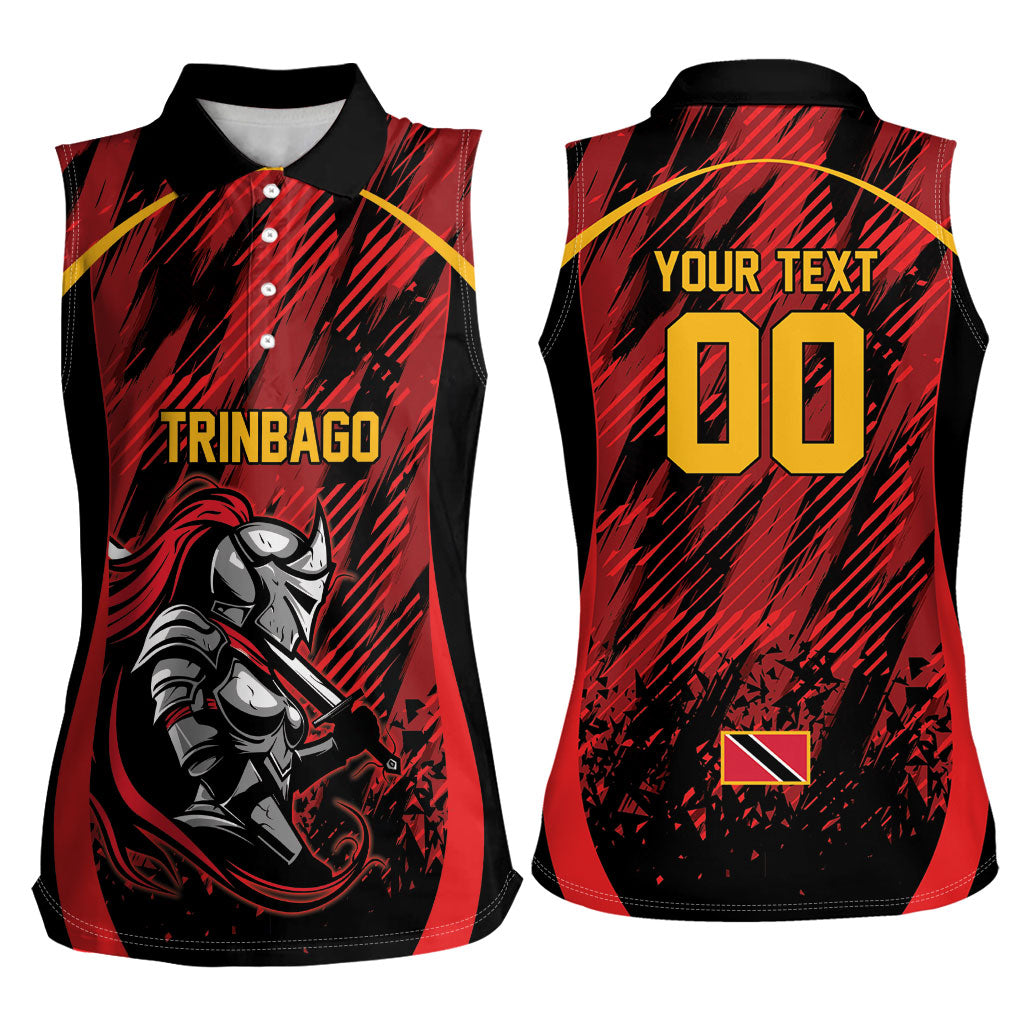 Custom Women’s Cricket Trinidad and Tobago Women Sleeveless Polo Shirt Caribbean Woman Knight