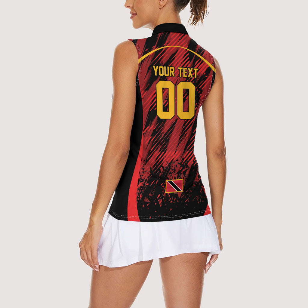 Custom Women’s Cricket Trinidad and Tobago Women Sleeveless Polo Shirt Caribbean Woman Knight