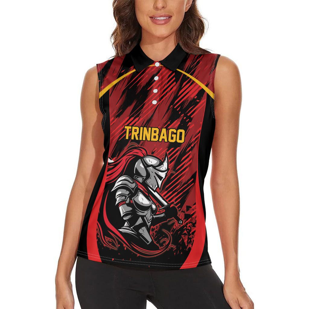 Custom Women’s Cricket Trinidad and Tobago Women Sleeveless Polo Shirt Caribbean Woman Knight