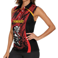 Custom Women’s Cricket Trinidad and Tobago Women Sleeveless Polo Shirt Caribbean Woman Knight